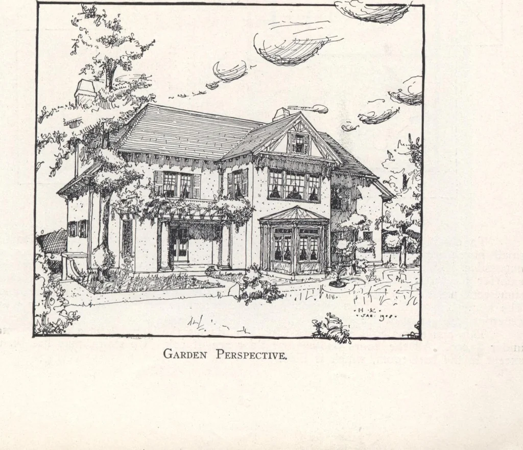 An illustration from Low-cost suburban homes, 3rd ed., 1908, leaf 28