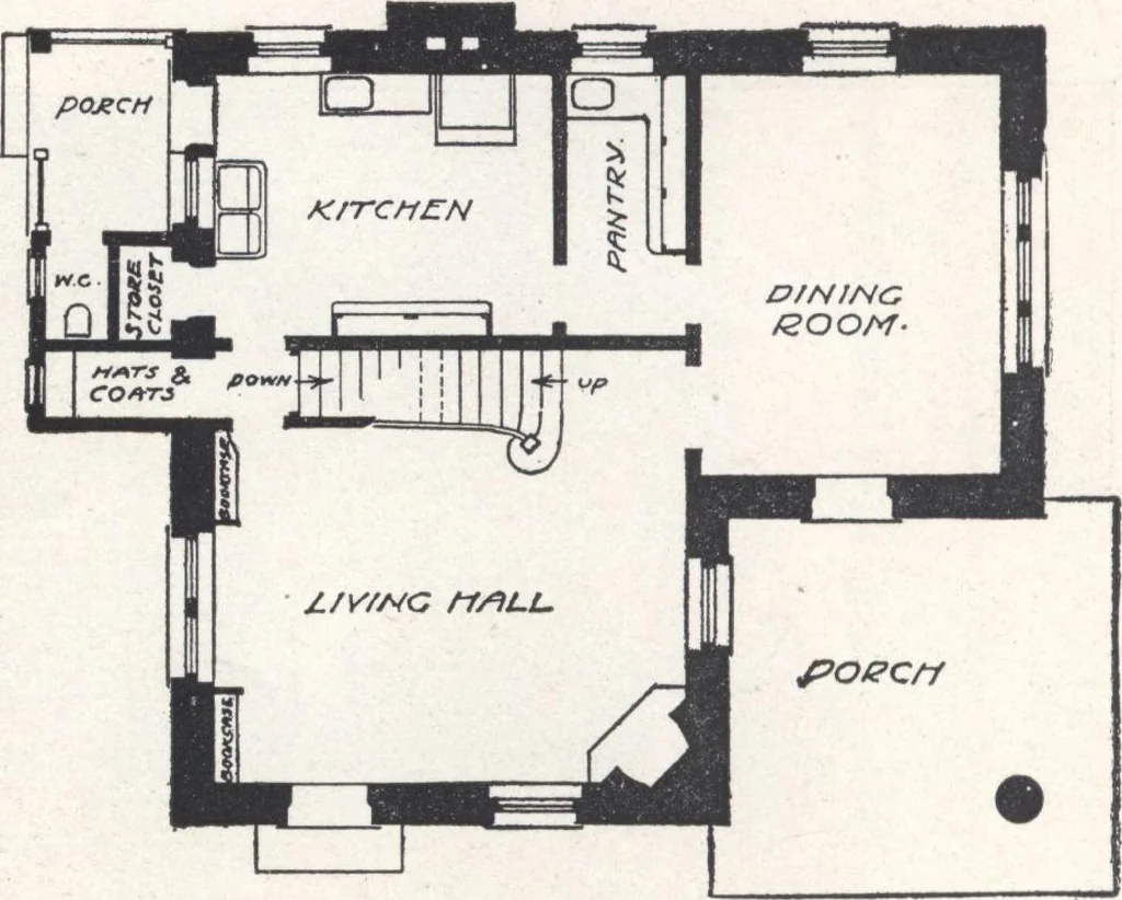An illustration from Low-cost suburban homes, 3rd ed., 1908, leaf 33