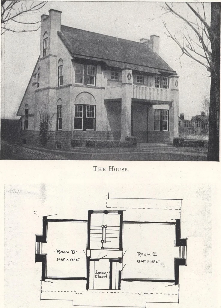 An illustration from Low-cost suburban homes, 3rd ed., 1908, leaf 35