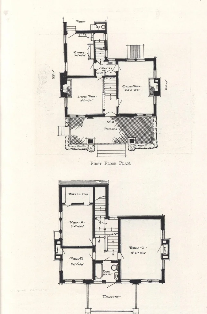 An illustration from Low-cost suburban homes, 3rd ed., 1908, leaf 36