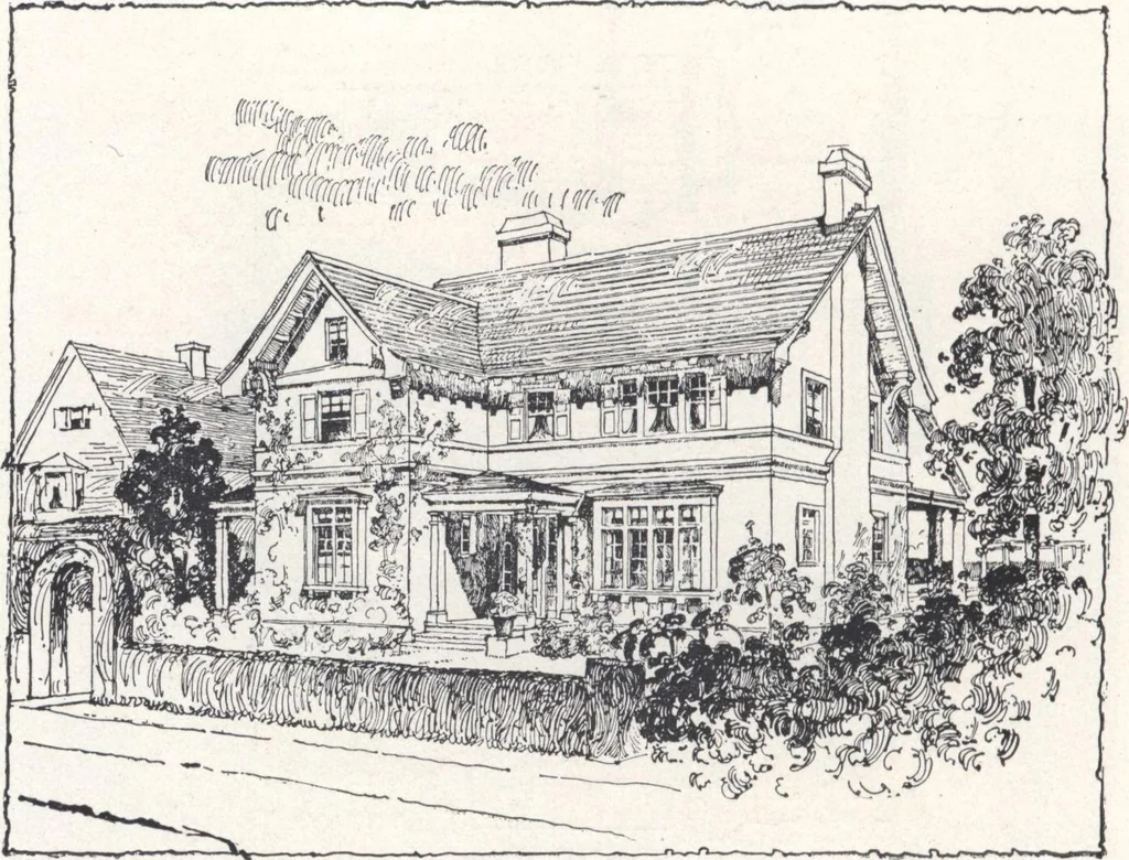 An illustration from Low-cost suburban homes, 3rd ed., 1908, leaf 37