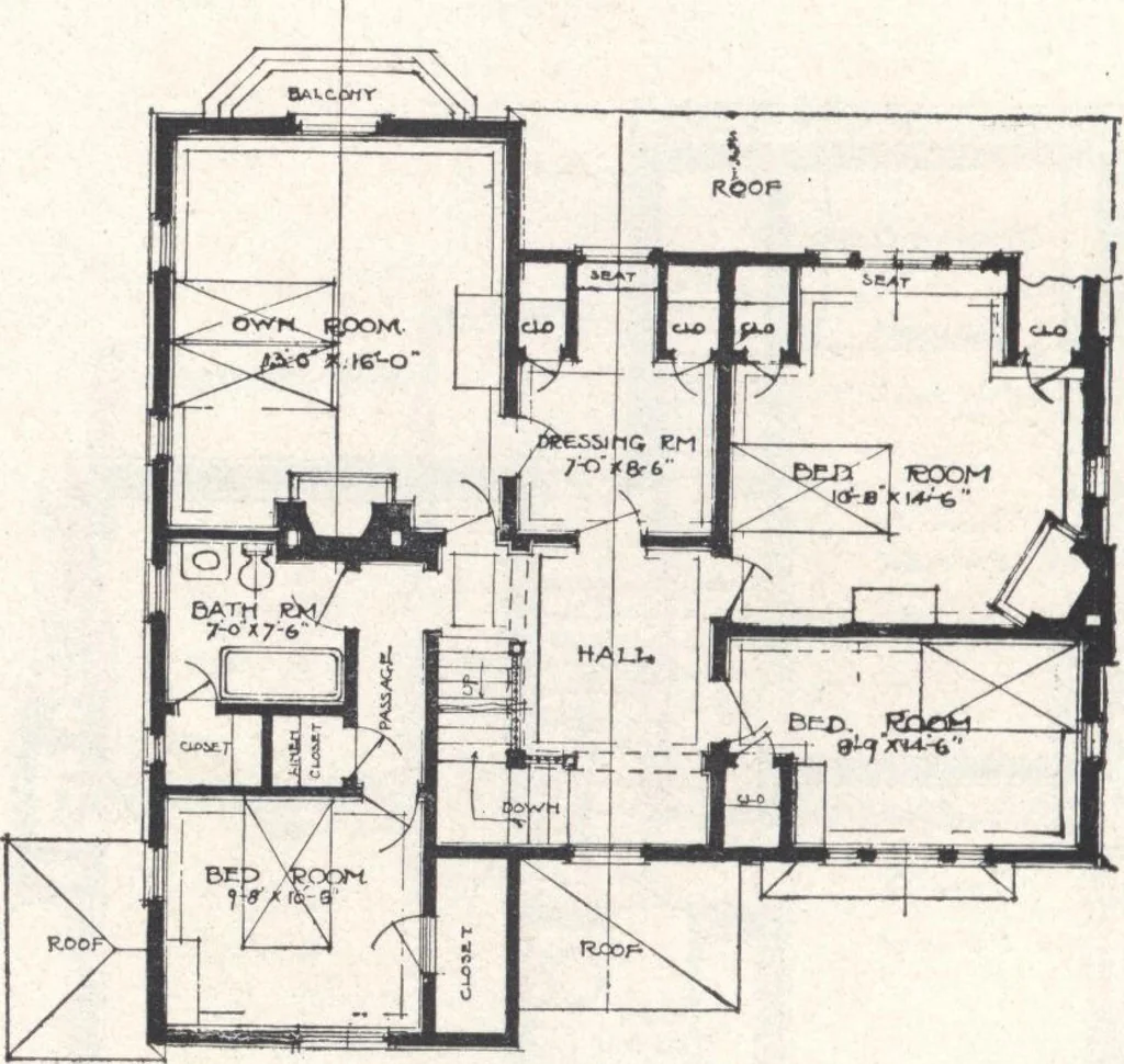 An illustration from Low-cost suburban homes, 3rd ed., 1908, leaf 37