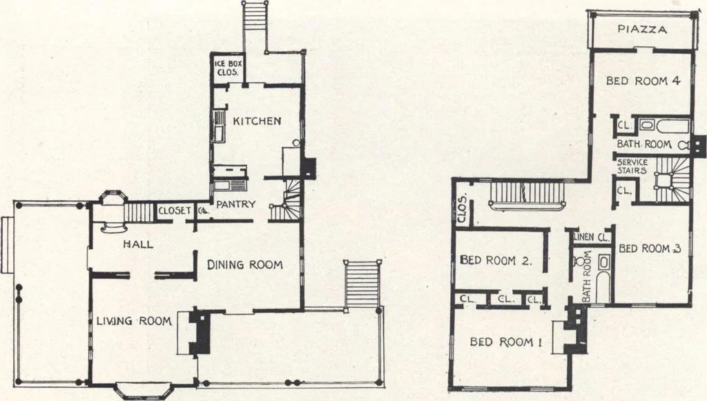 An illustration from Low-cost suburban homes, 3rd ed., 1908, leaf 43