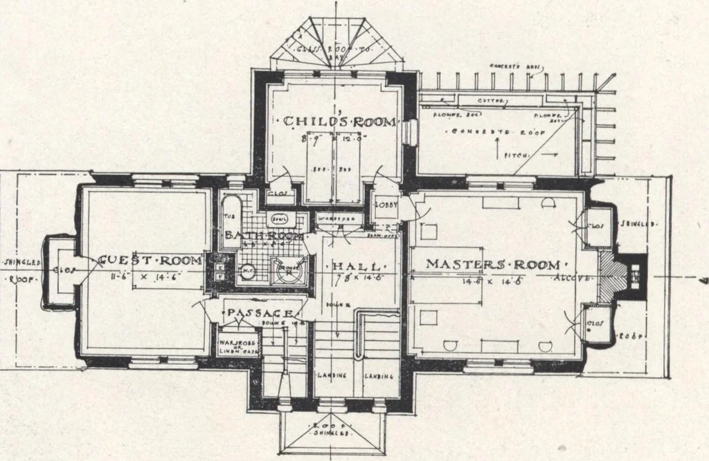 An illustration from Low-cost suburban homes, 3rd ed., 1908, leaf 45