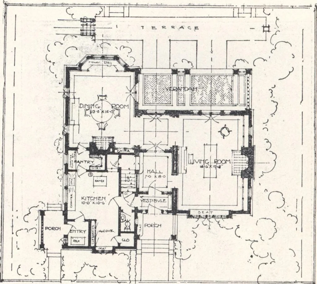 An illustration from Low-cost suburban homes, 3rd ed., 1908, leaf 47