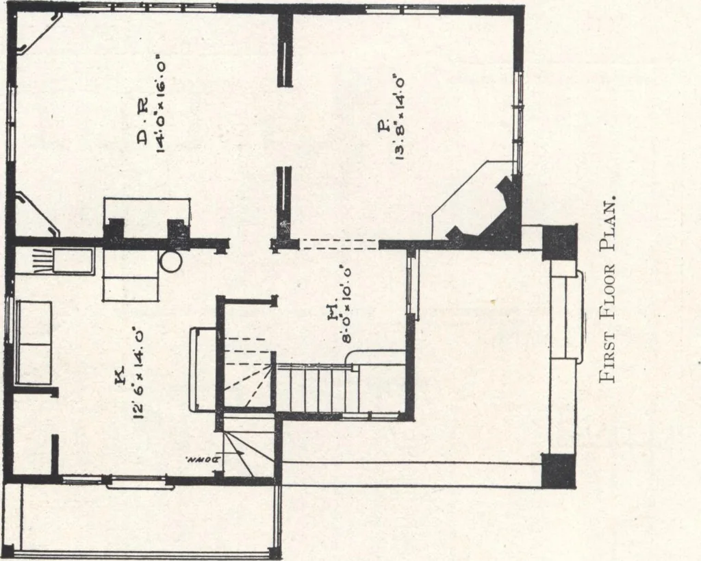 An illustration from Low-cost suburban homes, 3rd ed., 1908, leaf 51