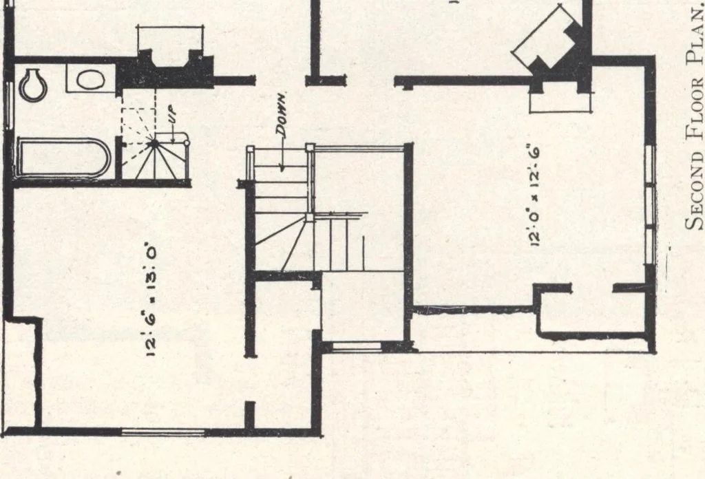 An illustration from Low-cost suburban homes, 3rd ed., 1908, leaf 51