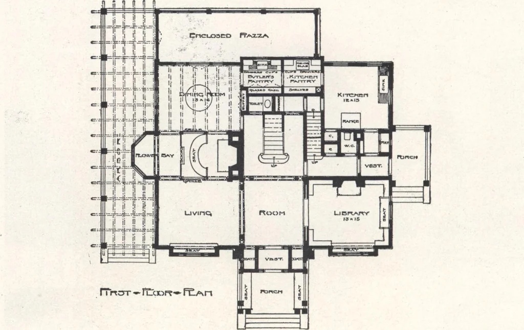 An illustration from Low-cost suburban homes, 3rd ed., 1908, leaf 53