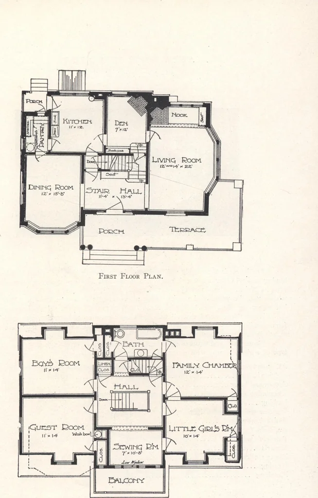 An illustration from Low-cost suburban homes, 3rd ed., 1908, leaf 58