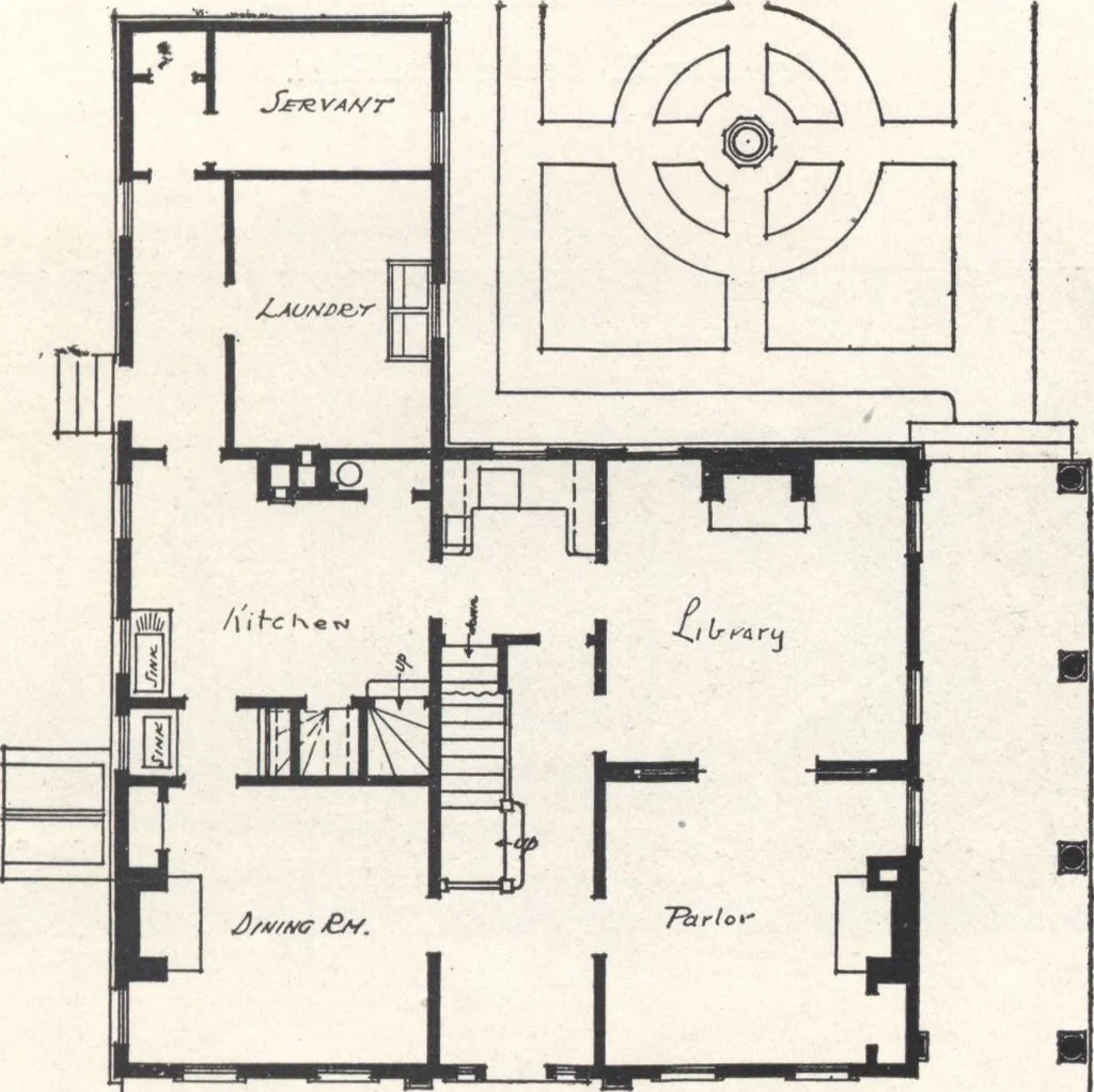 An illustration from Low-cost suburban homes, 3rd ed., 1908, leaf 60