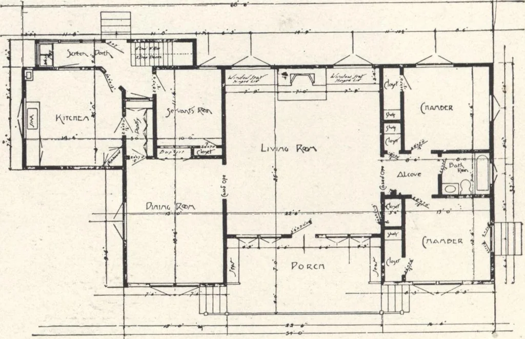 An illustration from Low-cost suburban homes, 3rd ed., 1908, leaf 7