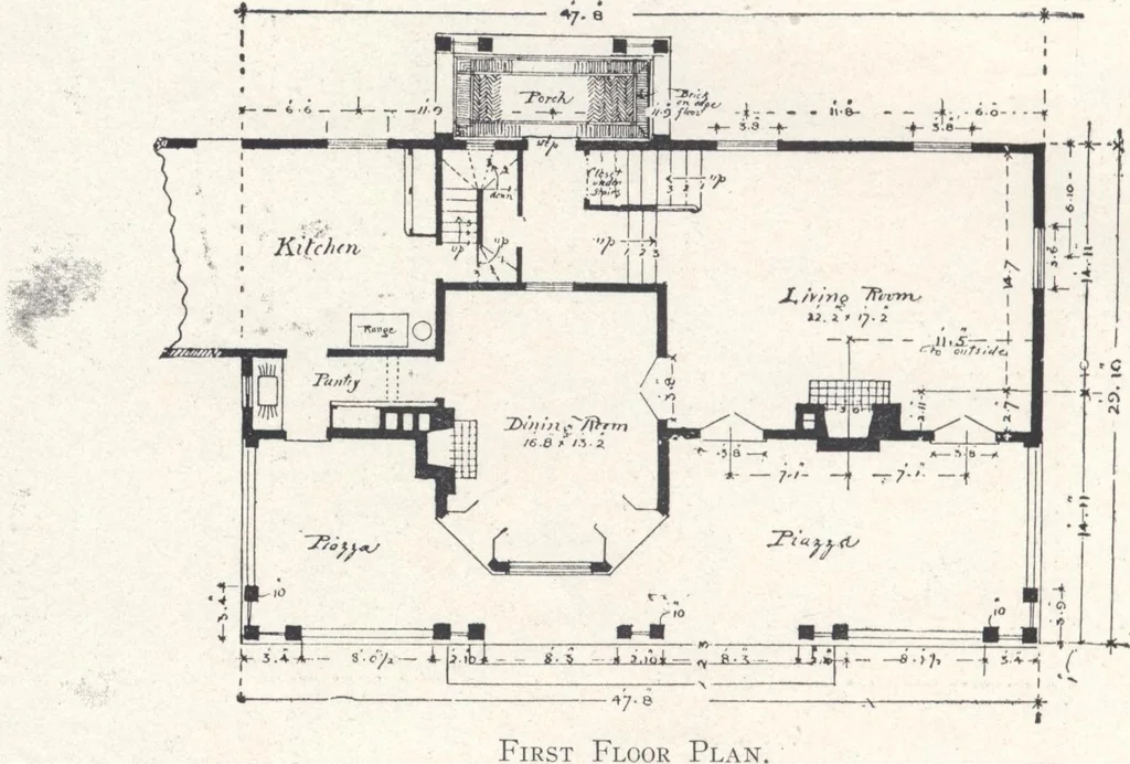 An illustration from Low-cost suburban homes, 3rd ed., 1908, leaf 9