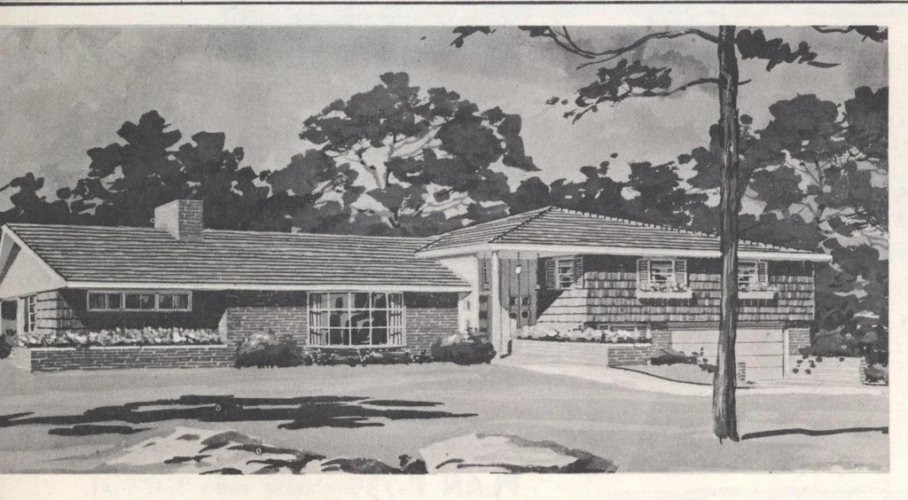 An illustration from Home designs for luxurious living, 15th ed., 1961, leaf 15