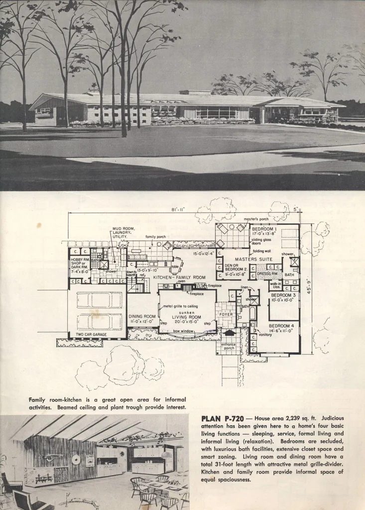 An illustration from Home designs for luxurious living, 15th ed., 1961, leaf 24