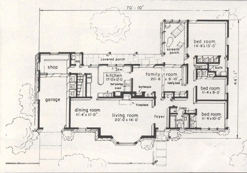 An illustration from Home designs for luxurious living, 15th ed., 1961, leaf 36