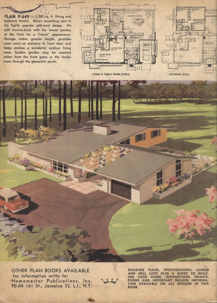 An illustration from Home designs for luxurious living, 15th ed., 1961, leaf 43