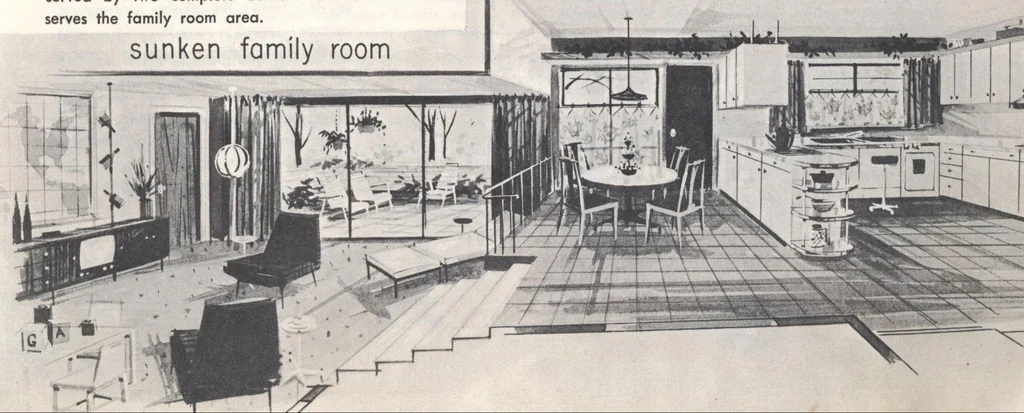 An illustration from Home designs for luxurious living, 15th ed., 1961, leaf 6