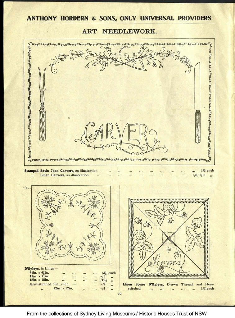 An illustration from Anthony Horderns' price list of art needlework : and materials for fancy work suited to fair fingers., 1911, leaf 11