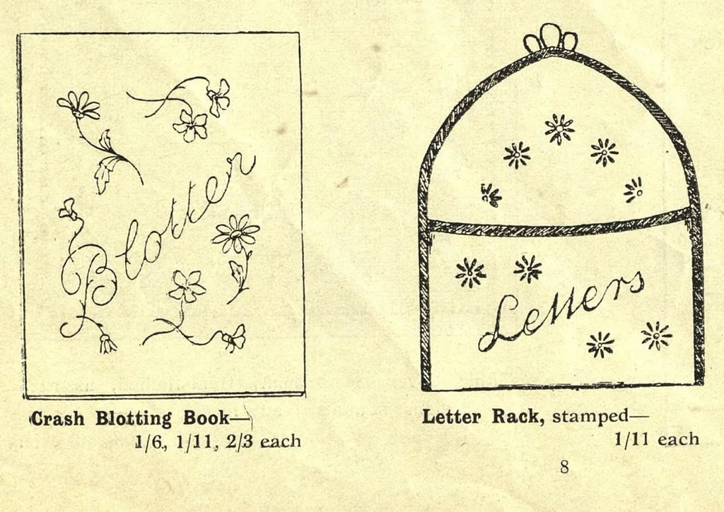 An illustration from Anthony Horderns' price list of art needlework : and materials for fancy work suited to fair fingers., 1911, leaf 9
