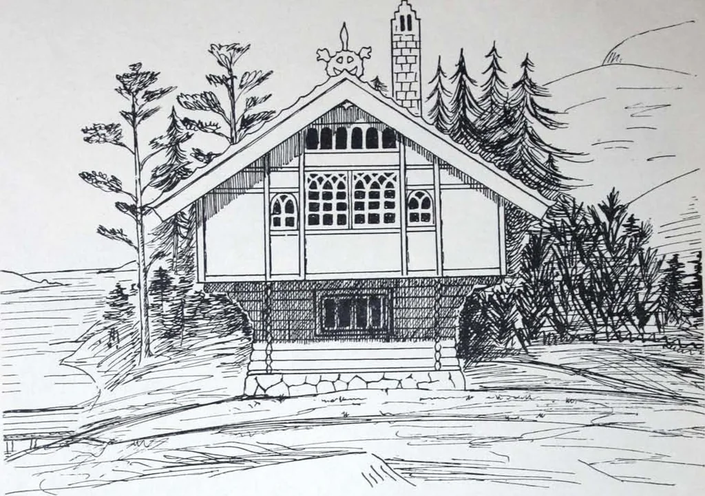 An illustration from How should I build comfortable: cheap and neatly? Villa buildings and private homes: Facade and plans to simpler villas along line costing in construction / af AT Stock Holm., 1907, leaf 15
