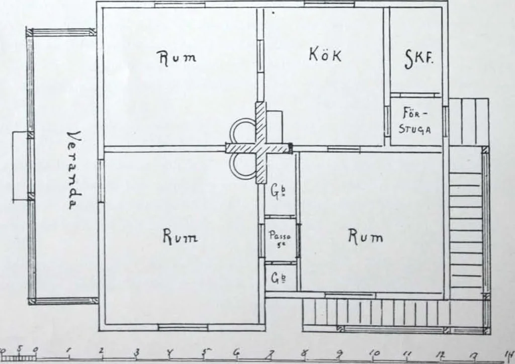 An illustration from How should I build comfortable: cheap and neatly? Villa buildings and private homes: Facade and plans to simpler villas along line costing in construction / af AT Stock Holm., 1907, leaf 17