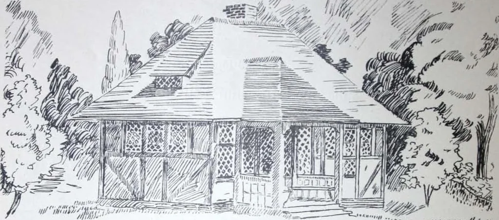 An illustration from How should I build comfortable: cheap and neatly? Villa buildings and private homes: Facade and plans to simpler villas along line costing in construction / af AT Stock Holm., 1907, leaf 21