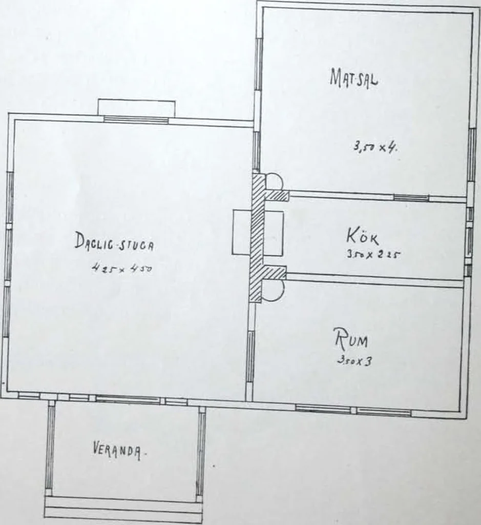 An illustration from How should I build comfortable: cheap and neatly? Villa buildings and private homes: Facade and plans to simpler villas along line costing in construction / af AT Stock Holm., 1907, leaf 21