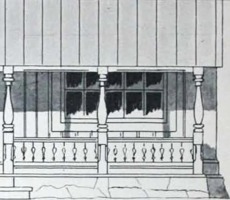 An illustration from How should I build comfortable: cheap and neatly? Villa buildings and private homes: Facade and plans to simpler villas along line costing in construction / af AT Stock Holm., 1907, leaf 25