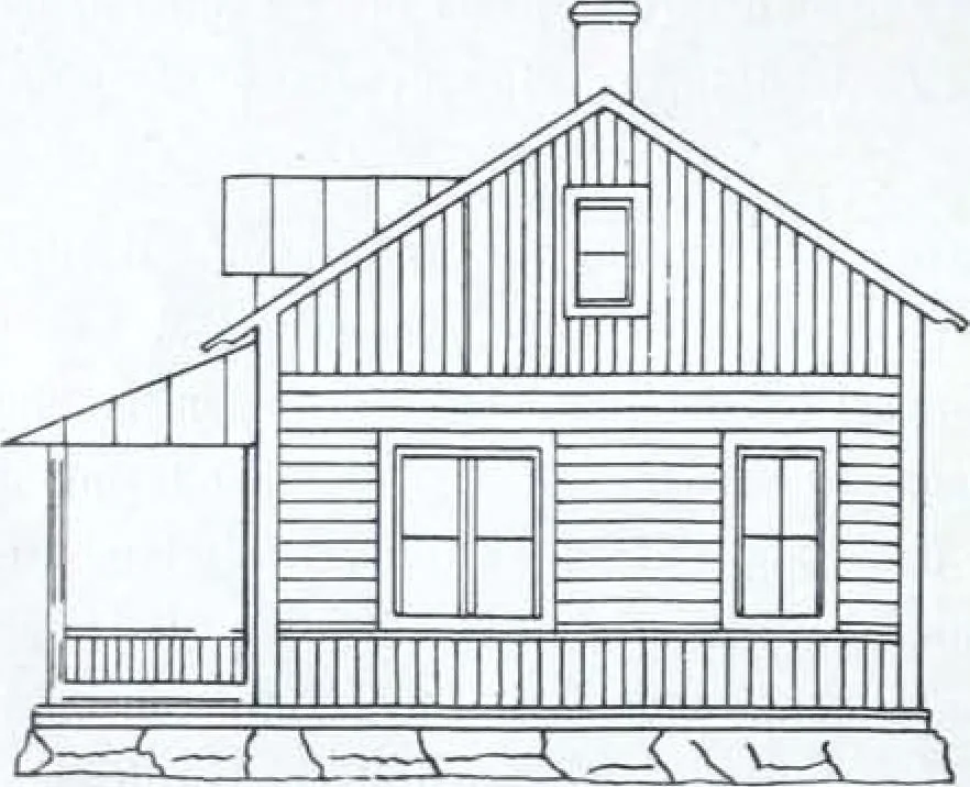 An illustration from How should I build comfortable: cheap and neatly? Villa buildings and private homes: Facade and plans to simpler villas along line costing in construction / af AT Stock Holm., 1907, leaf 35