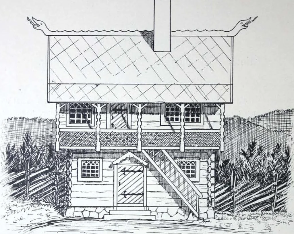 An illustration from How should I build comfortable: cheap and neatly? Villa buildings and private homes: Facade and plans to simpler villas along line costing in construction / af AT Stock Holm., 1907, leaf 37