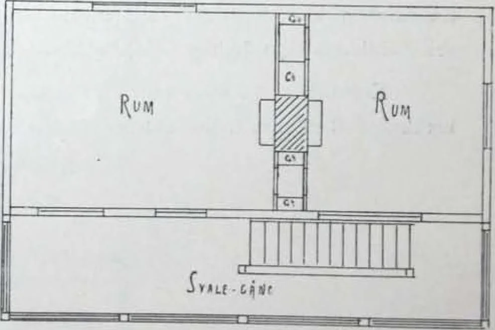 An illustration from How should I build comfortable: cheap and neatly? Villa buildings and private homes: Facade and plans to simpler villas along line costing in construction / af AT Stock Holm., 1907, leaf 37