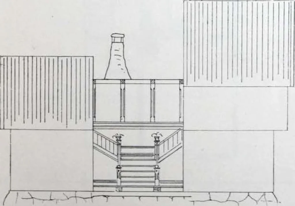 An illustration from How should I build comfortable: cheap and neatly? Villa buildings and private homes: Facade and plans to simpler villas along line costing in construction / af AT Stock Holm., 1907, leaf 40