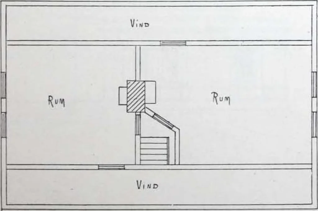 An illustration from How should I build comfortable: cheap and neatly? Villa buildings and private homes: Facade and plans to simpler villas along line costing in construction / af AT Stock Holm., 1907, leaf 50