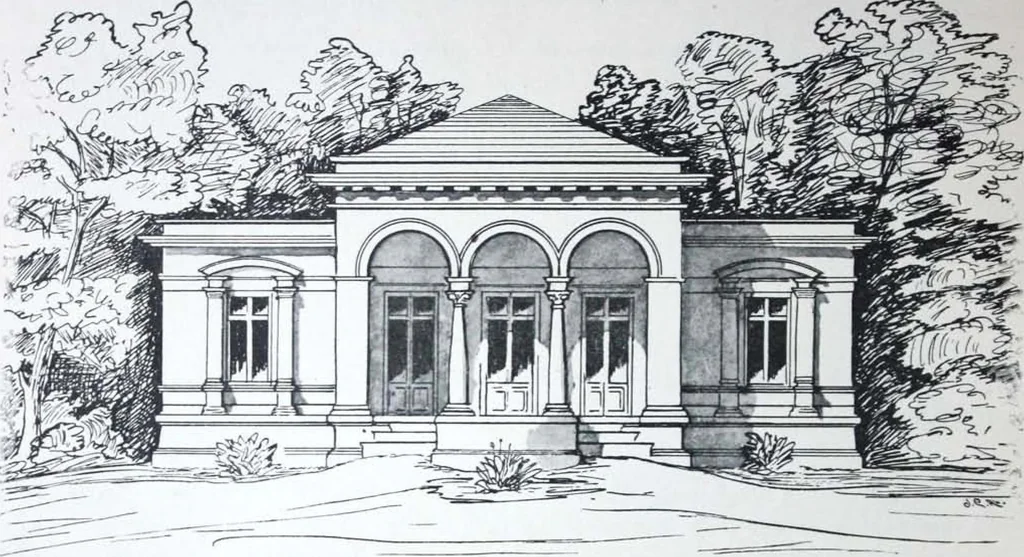 An illustration from How should I build comfortable: cheap and neatly? Villa buildings and private homes: Facade and plans to simpler villas along line costing in construction / af AT Stock Holm., 1907, leaf 51
