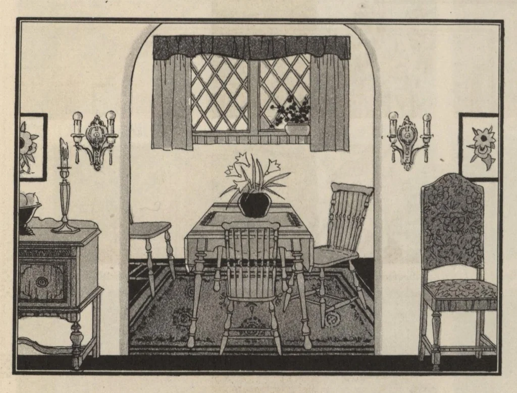 An illustration from How to choose colors and furnishings for your home., 1926, leaf 12