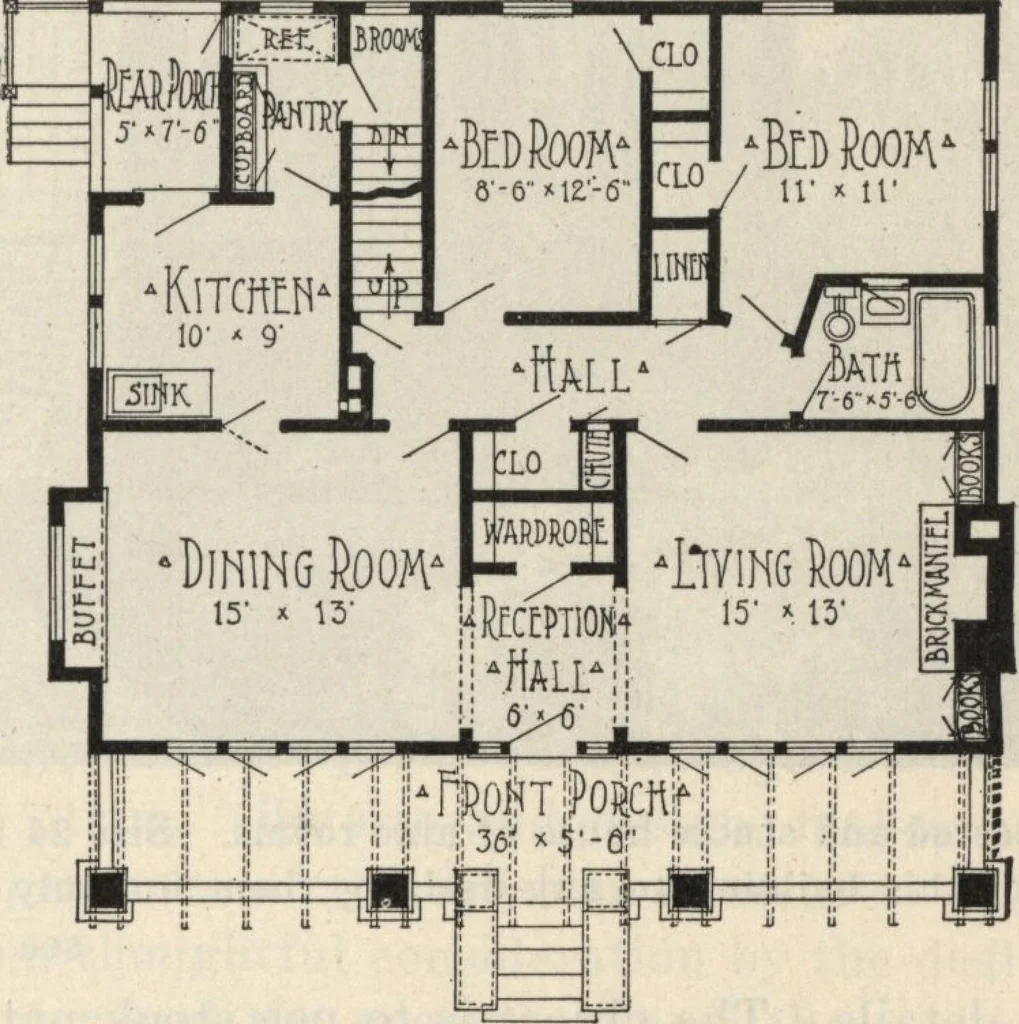 An illustration from How to read plans and take off bills of materials., 1917, leaf 118