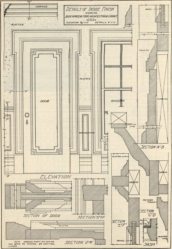 An illustration from How to read plans and take off bills of materials., 1917, leaf 143