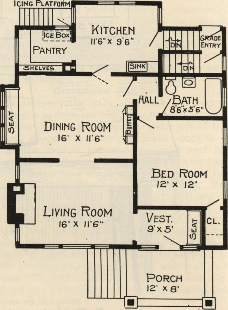 An illustration from How to read plans and take off bills of materials., 1917, leaf 15