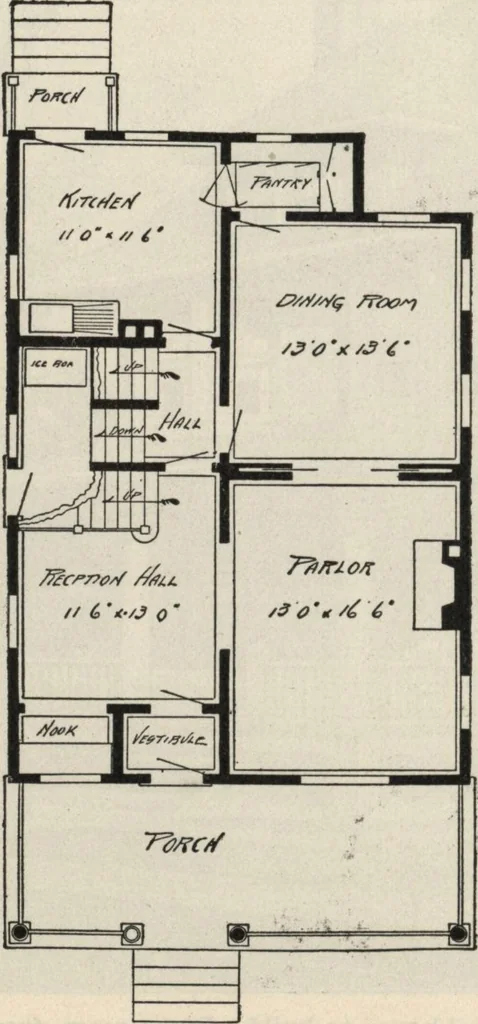 An illustration from How to read plans and take off bills of materials., 1917, leaf 23