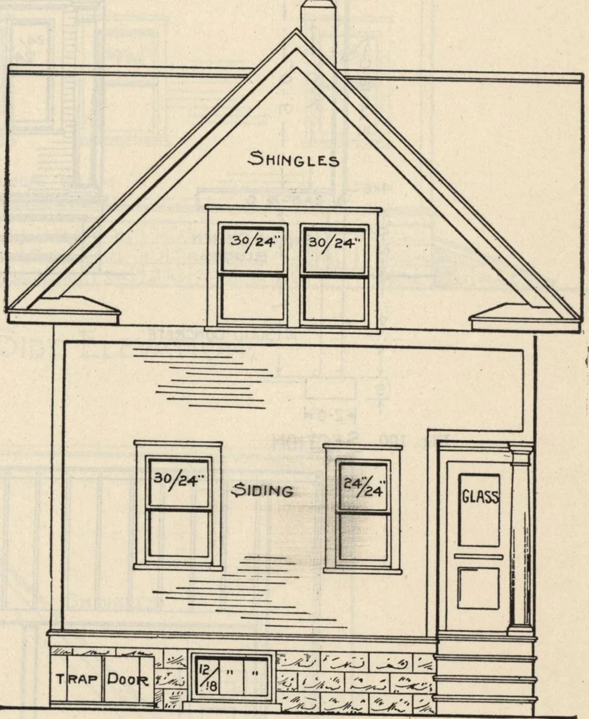 An illustration from How to read plans and take off bills of materials., 1917, leaf 36