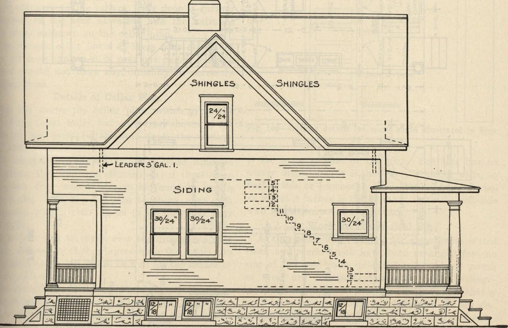 An illustration from How to read plans and take off bills of materials., 1917, leaf 38
