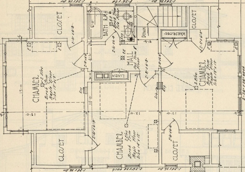 An illustration from How to read plans and take off bills of materials., 1917, leaf 67