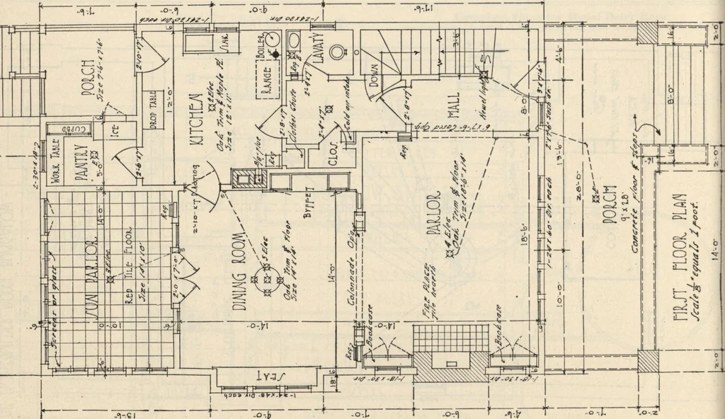 An illustration from How to read plans and take off bills of materials., 1917, leaf 67