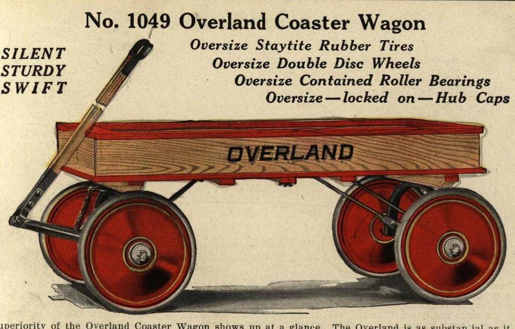 An illustration from Overland Coaster Wagons, Play Cars, Scooters, 1924, leaf 0