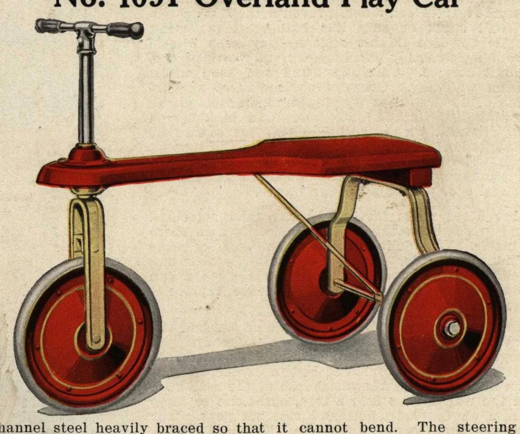 An illustration from Overland Coaster Wagons, Play Cars, Scooters, 1924, leaf 1