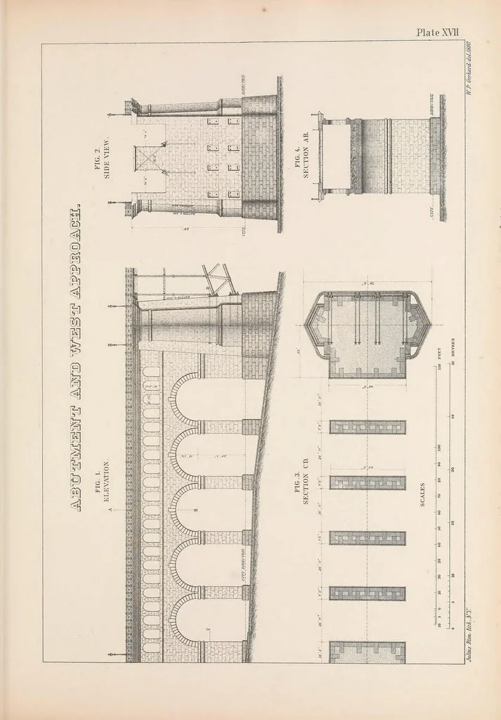 An illustration from Illinois and St. Louis Bridge, 1880, leaf 39