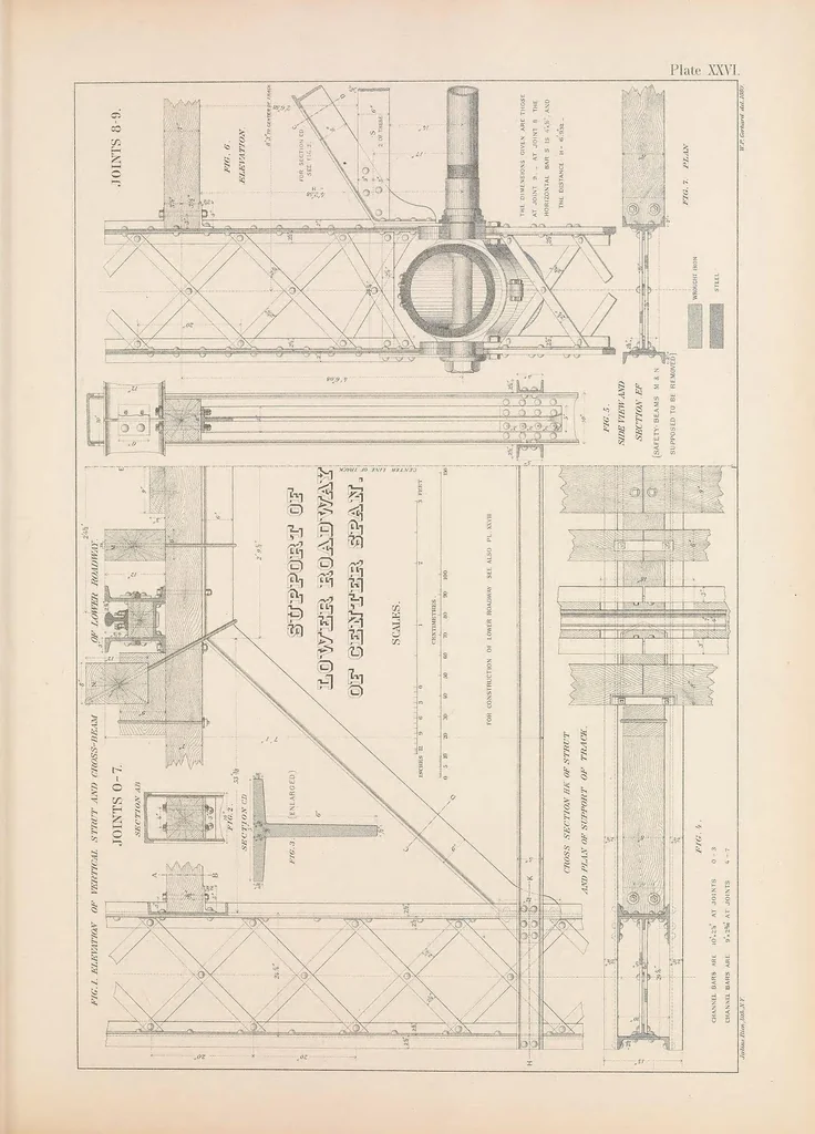 An illustration from Illinois and St. Louis Bridge, 1880, leaf 57