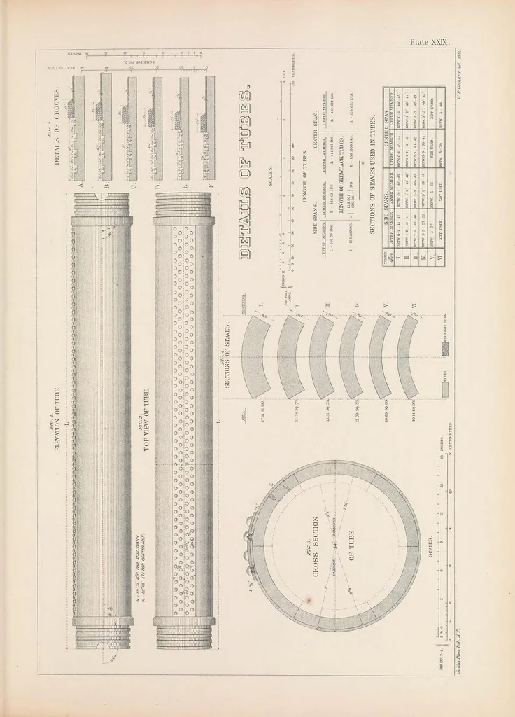 An illustration from Illinois and St. Louis Bridge, 1880, leaf 63