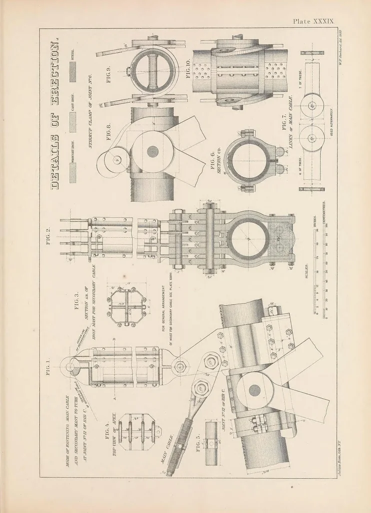 An illustration from Illinois and St. Louis Bridge, 1880, leaf 83