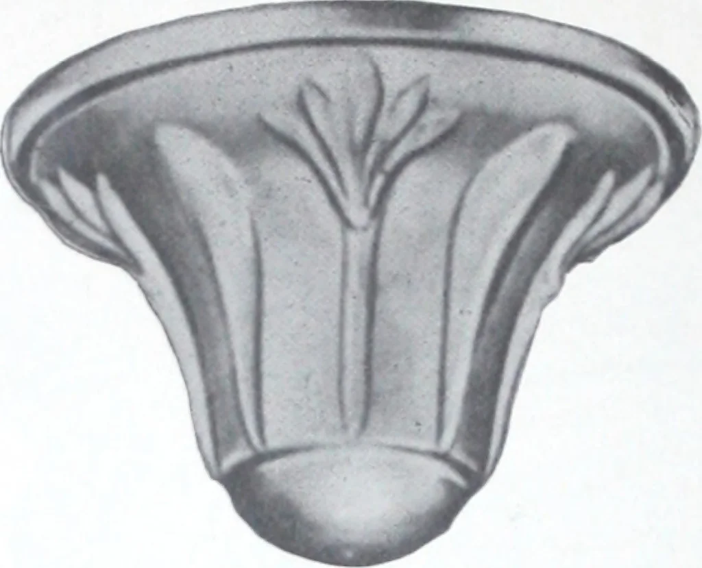 An illustration from Illustrated catalog of ornamental spun and stamped shells and fittings for gas and electric fixtures manufactured by the Standard Metal Spinning Co., 1914, leaf 15